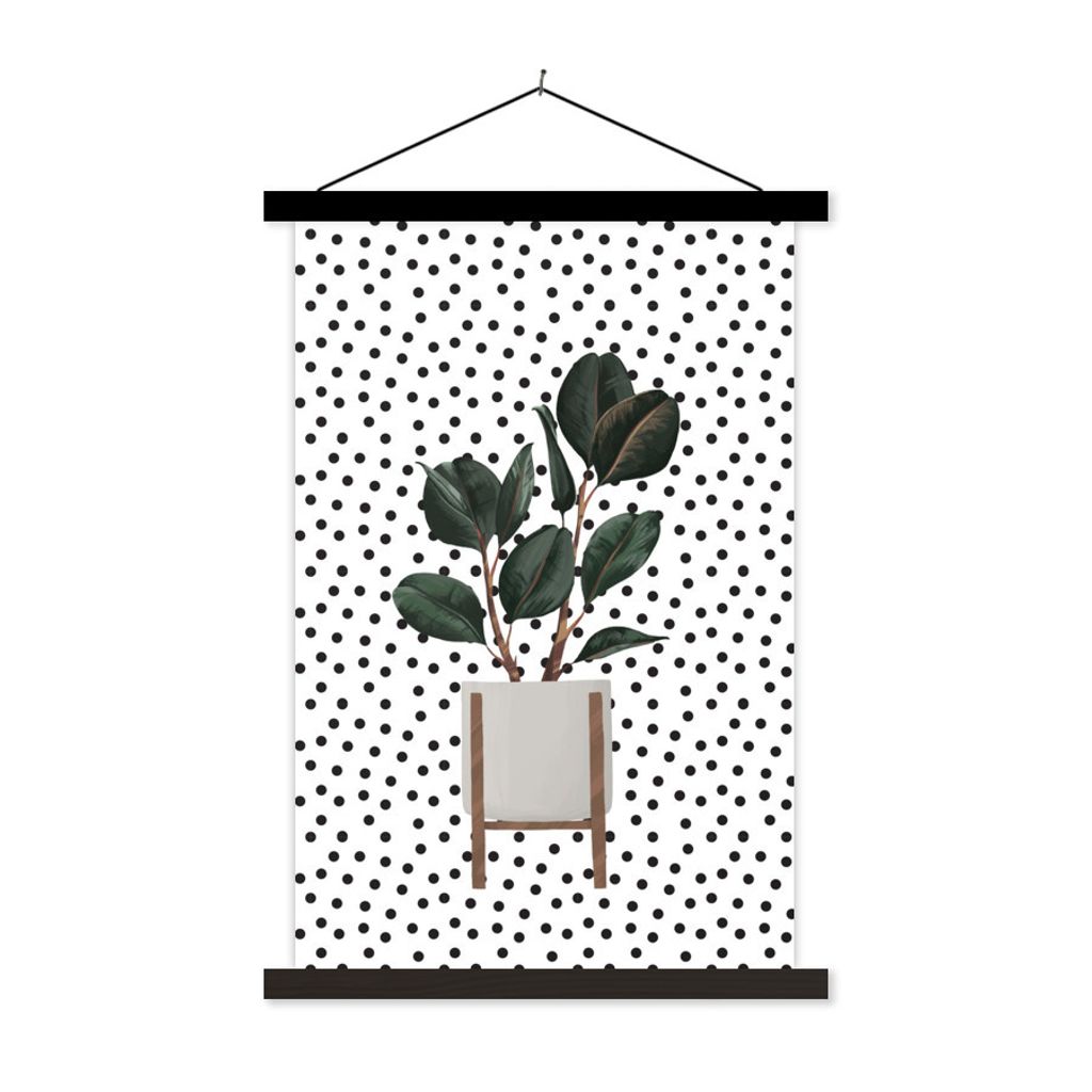 MuchoWow Textilposter Zimmerpflanze - Pflanzgefäß - Pflanzen 120x180 cm mit schwarzem Rahmen - Fotos