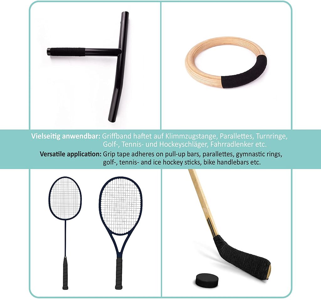 Rutschfeste Schläger über Griff Tennis Badminton Squash Griffband R.DE 