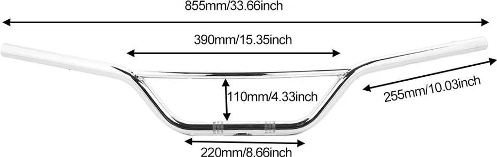 Guidon Drag Bar 25mm Argent pour Moto Rétro et Custom Transformation