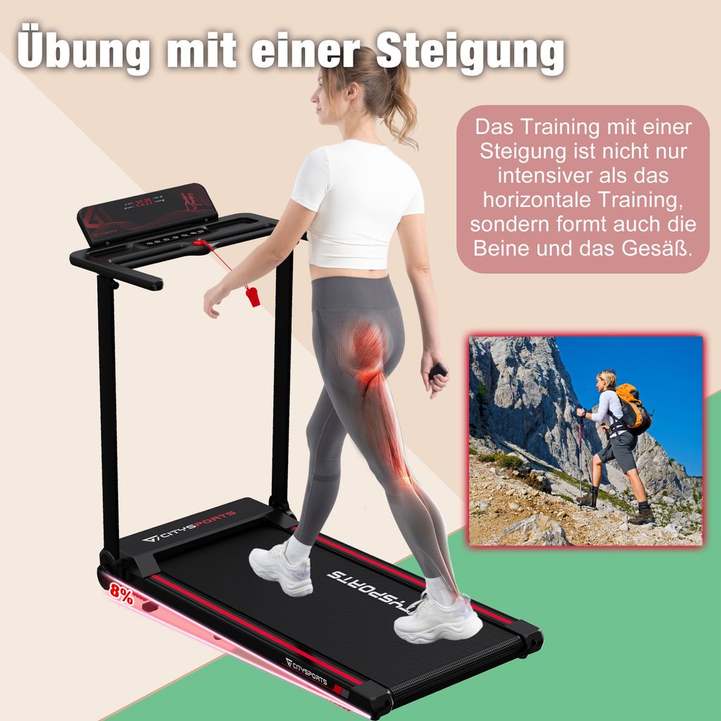 Běžecký pás CITYSPORTS, 2HPSkládací běžecký pás 1400W s Obrázek produktu 7
