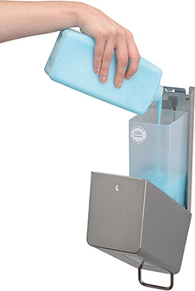 Ophardt SanTRAL Desinfektionsseife und Seifenspender classic Universalspender 600ml aus Edelstahl, Ausführung:Schaumseife