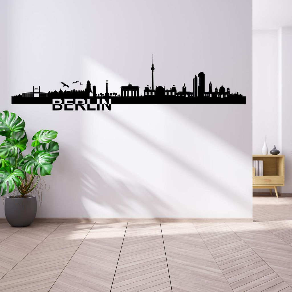 Wandtattoo Städte Skyline Berlin Deutschland Wandaufkleber Panorama Wandsticker YX038