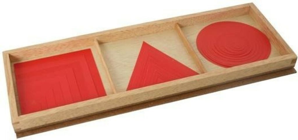 Satz Kreise, Dreiecke und Quadrate in Rot