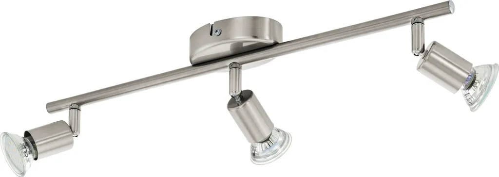 Plafonnier LED BUZZ-LED 3 spots design moderne en acier brossé 48cm