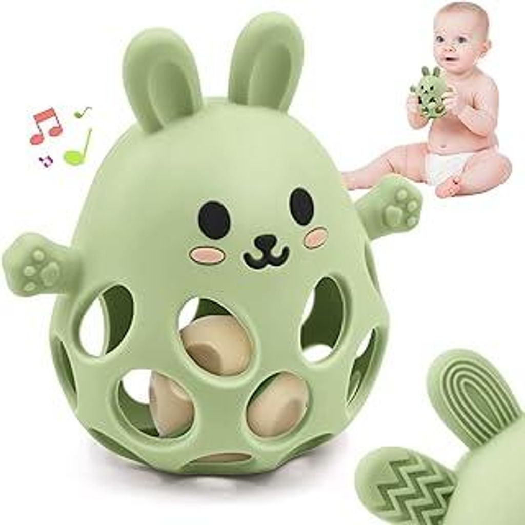 Sensorik Beißring Spielzeug für Baby, Silikon Beißspielzeug für Autistische Kinder, Zahnungshilfe Spielzeug für Neugeborene Babys 0 3 6 12 18 ...