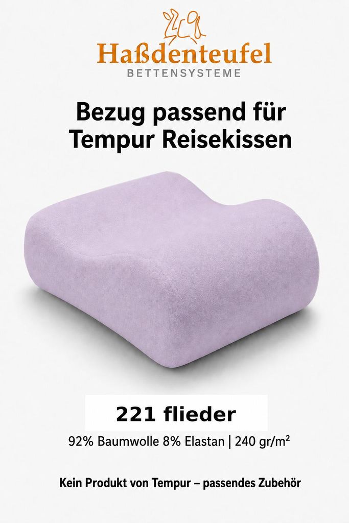 Kissenbezug passend für TEMPUR Reisekissen 25 x 31 x 10/7 Produktbild  KI-generiertes Bild