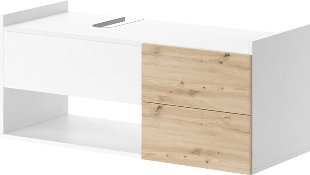 Mobile Sottolavabo Vicco Alf 105x45 cm Bianco e Rovere con 2 Cassetti