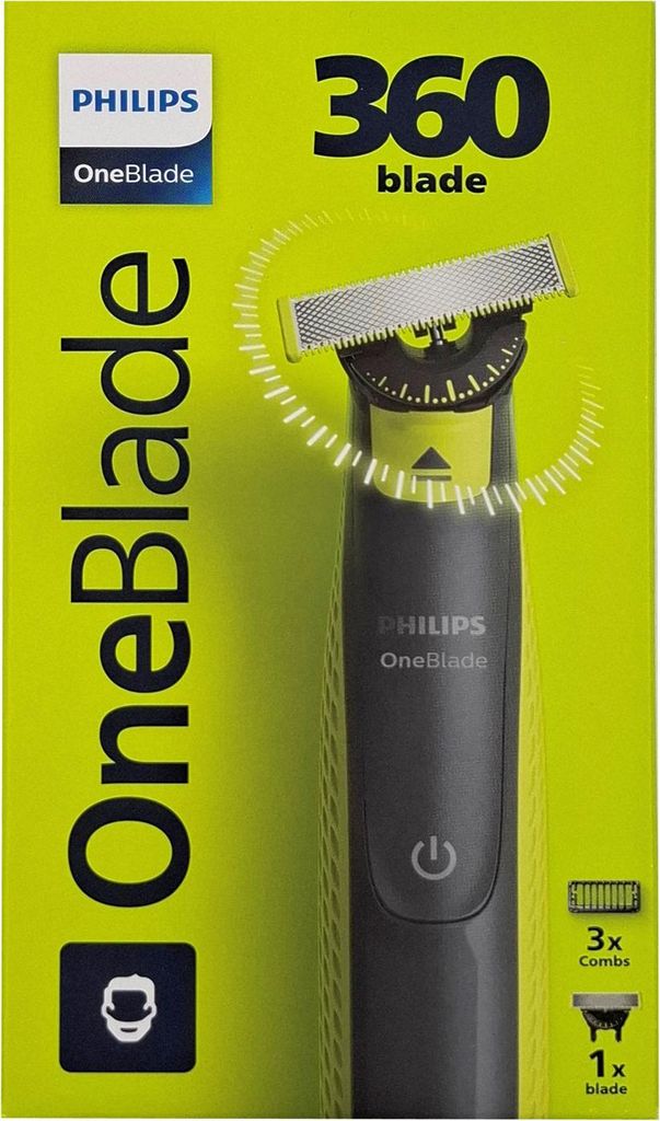 Philips Norelco OneBlade OneBlade 360 QP2724/23 Face, Folienschaber, Grau, Limette, QP210, QP220, QP230, QP610, QP620, QP410, QP420, Akku, Nickel-M...