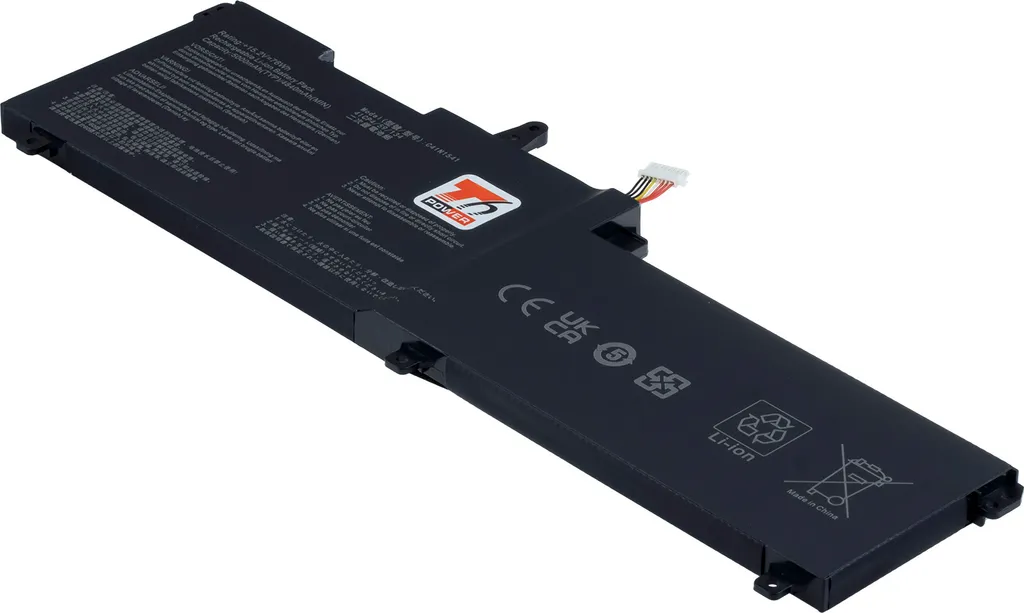 Batteria T6 Power per laptop Asus, numero di parte 0B200-02070200, Li-Poly, 15,2 V, 5000 mAh (76 Wh), nero