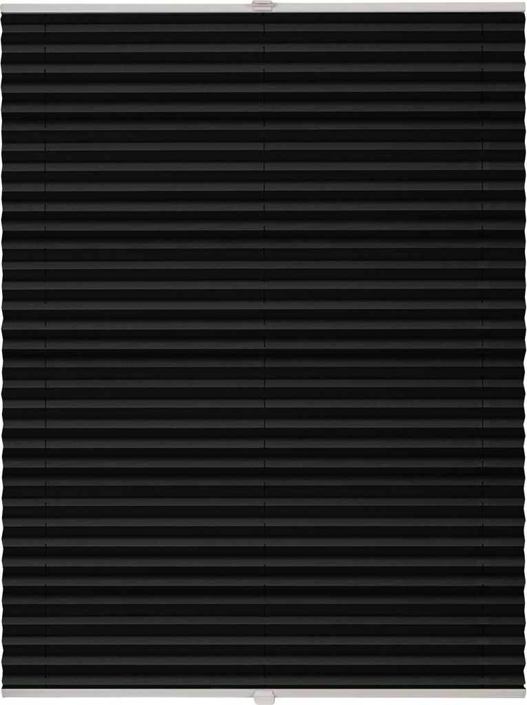 Plissee Klemmfix verspannt ohne Bohren Premium Farbe: Schwarz, Größe: 85x130 cm