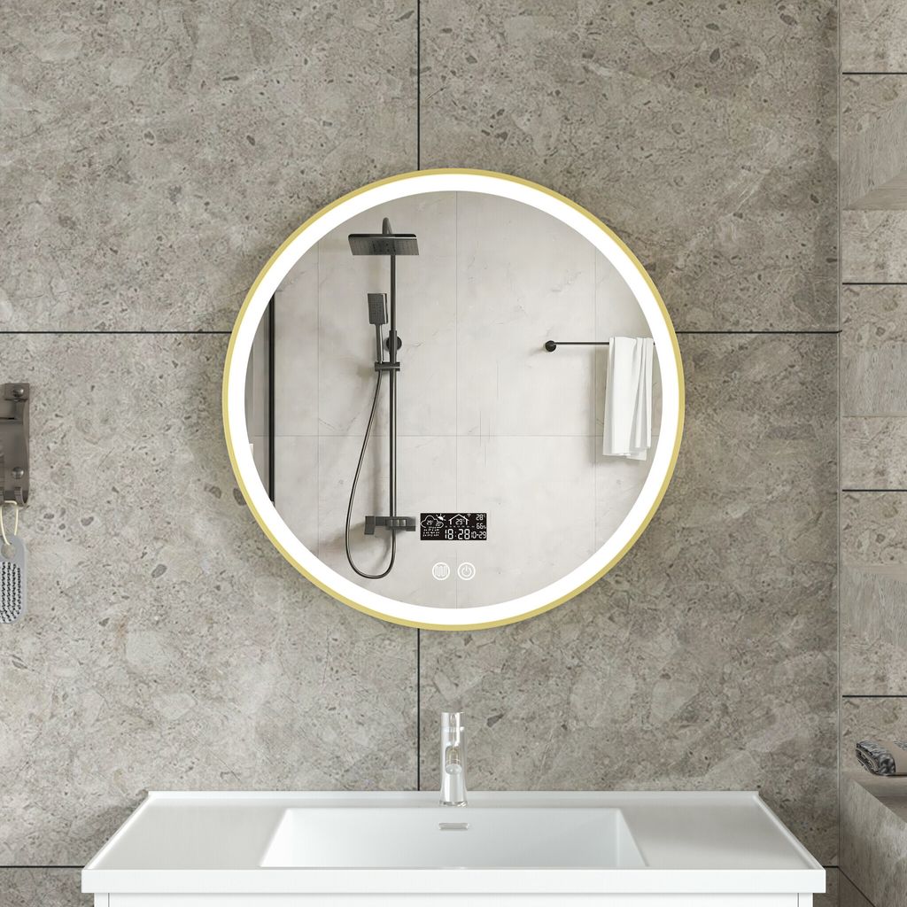 Spiegel voor de badkamer - Goud - Diameter 60 cm, Productafbeelding 