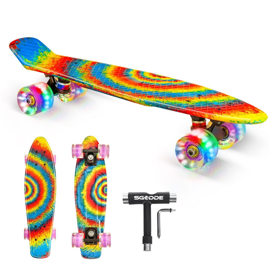 SGODDE 22" Mini Skateboards Cruiser Retro Skateboard Produktbild 