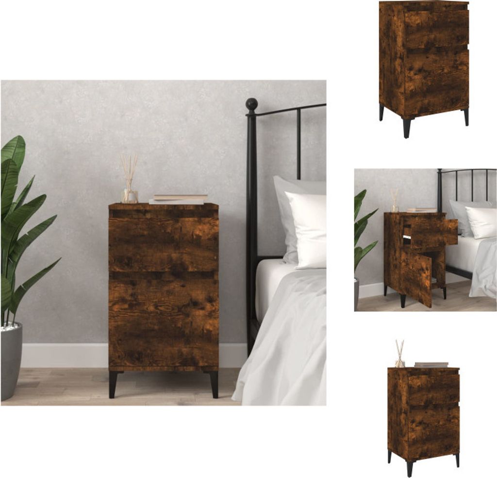 vidaXL Nachttisch Räuchereiche 40x35x70 cm - Nachttische