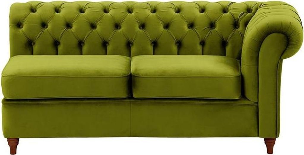 Chesterfield Modul - Zweisitziges Seitenelement, rechts (2R)-Velluto 9-dark oak