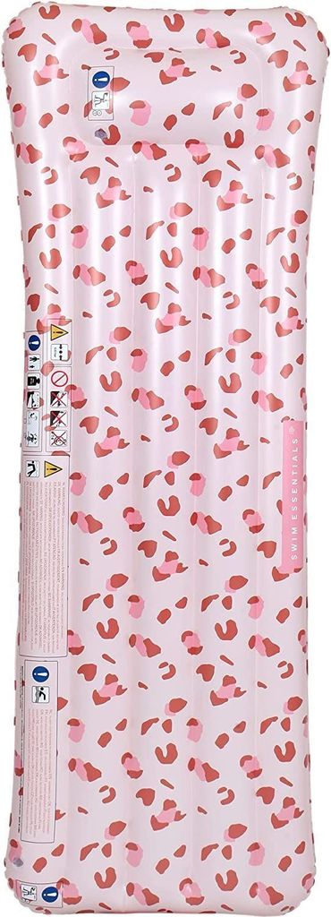 Swim Essentials Luftmatratze Luxury Alt Pink Leopard 177 x 97 x 19 cm | Wassermatratze Matratze Schwimmmatratze Liege