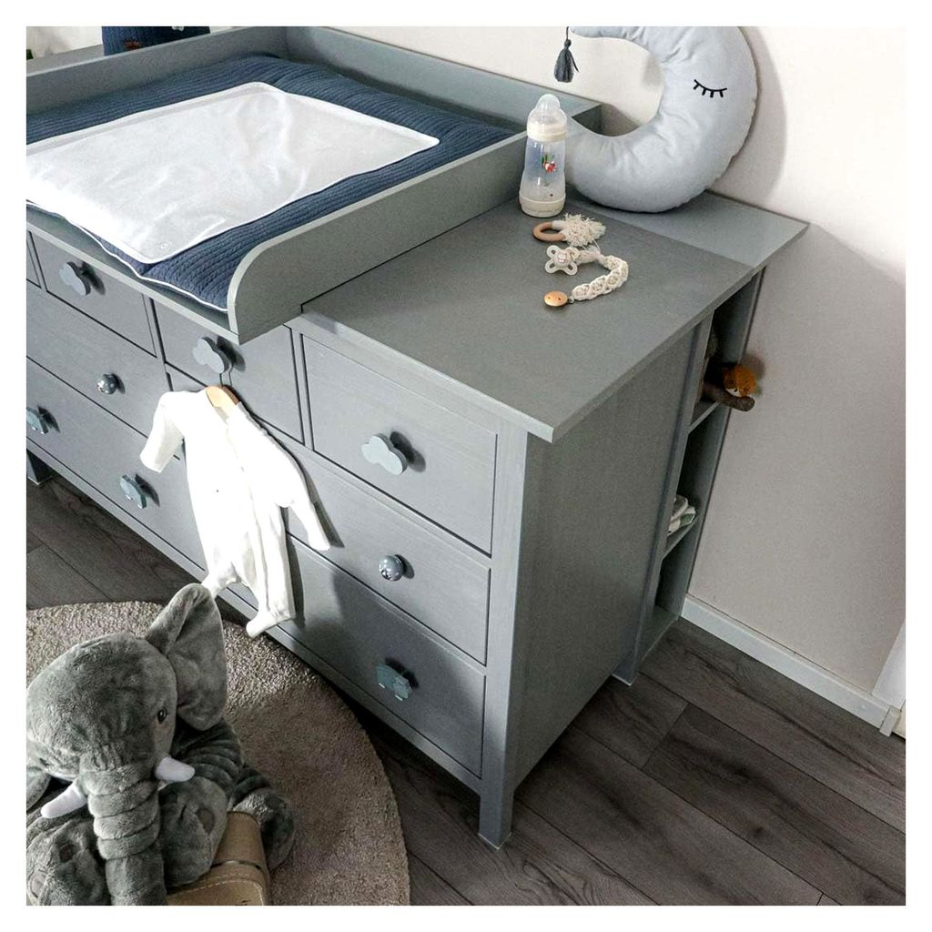 Stauraumregal kompatibel mit Hemnes Kommoden | 19x30x93cm | Holzstärke: 2cm | Regal für Wickelkommoden | Wickeltisch-Regal zur Aufbewahrung im Ki...