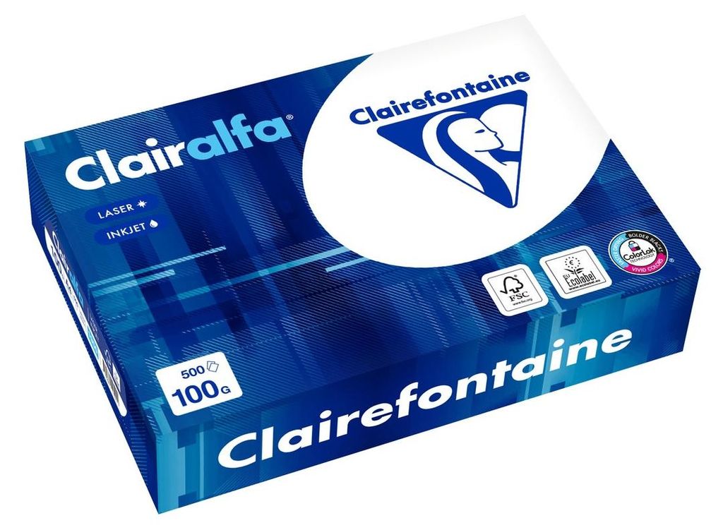 Clairefontaine - Clairalfa Präsentationspapier A4, 100 g, Packung mit 500 Blatt