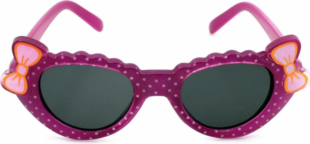 Süße Baby Sonnenbrille Kleinkind Brille Schwarz Getönt UV400 mit Schleifen Lila Markenbrille Rennec mit Brillenbeutel