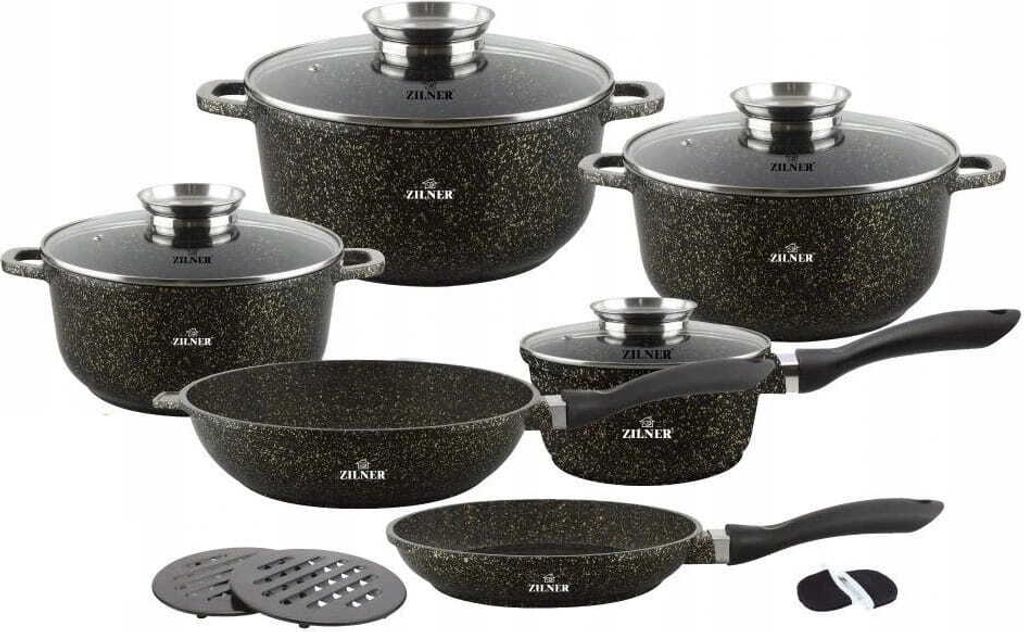 Schwarze Goldene Töpfe Pfannen Kasserolle Steinbeschichtung Kompotttopf Suppentopf Kochtopf Induktionstöpfe (1.3L / 1.5L / 2.3L / 3.4L / 4.5L / 6...