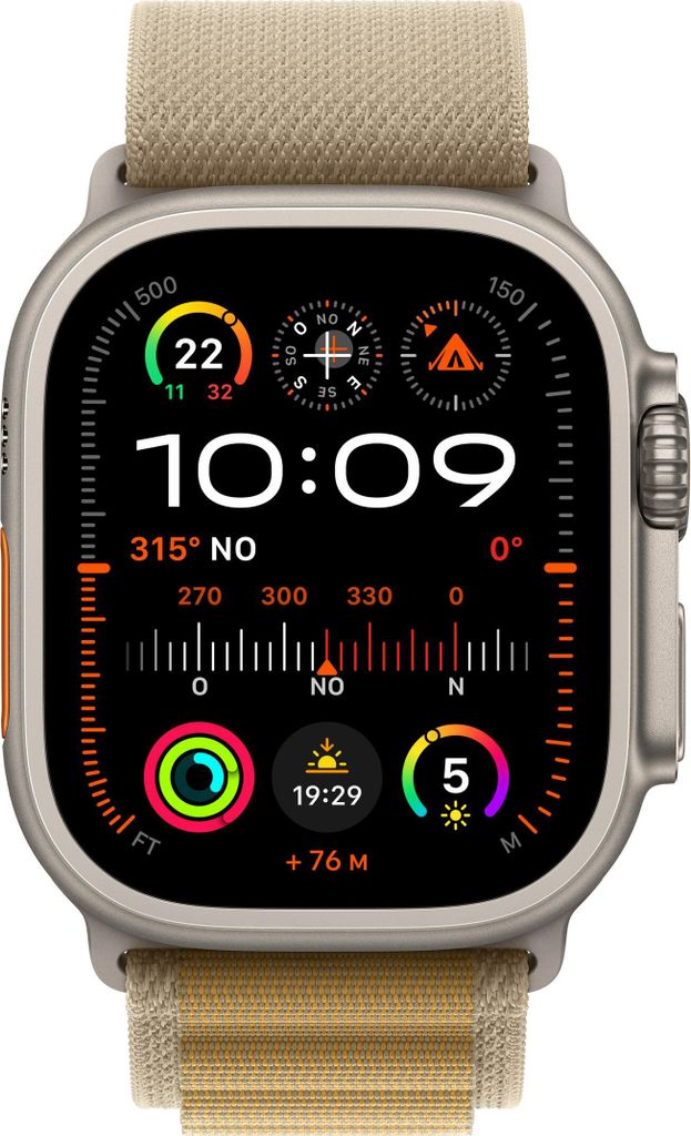Apple Watch Ultra 2 (2024) Titan Natur Alpine Loop Mandel M Produktbild 