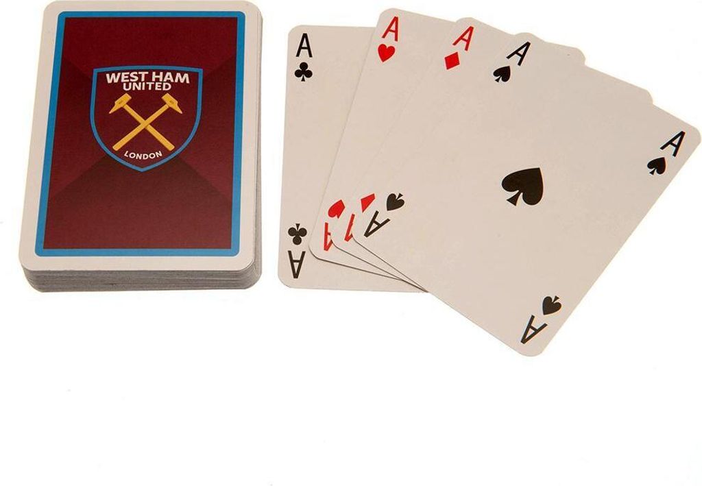 West Ham United FC - Spielkarten, Wappen TA9036 (Einheitsgröße) (Weinrot/Gelb/Blau)