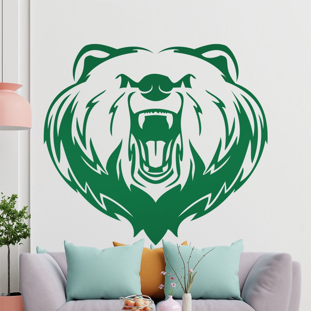 KIWISTAR Braunbär - Bär Wildniss Aggresiv Zähne Wandtattoo in 6 Größen - Wandaufkleber Wall Sticker - Dekoration, Küche, Wohnzimmer, Schlafzi...