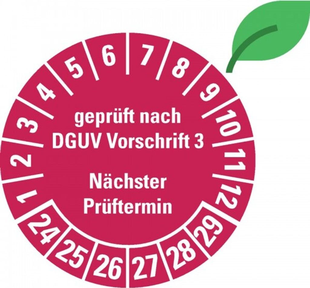 Dreifke Aufkleber I Prüfplakette DGUV Vor.3 Nächster Prüftermin, 24-...