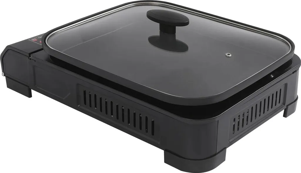 Fornello a gas, design portatile, fiamma regolabile, nero