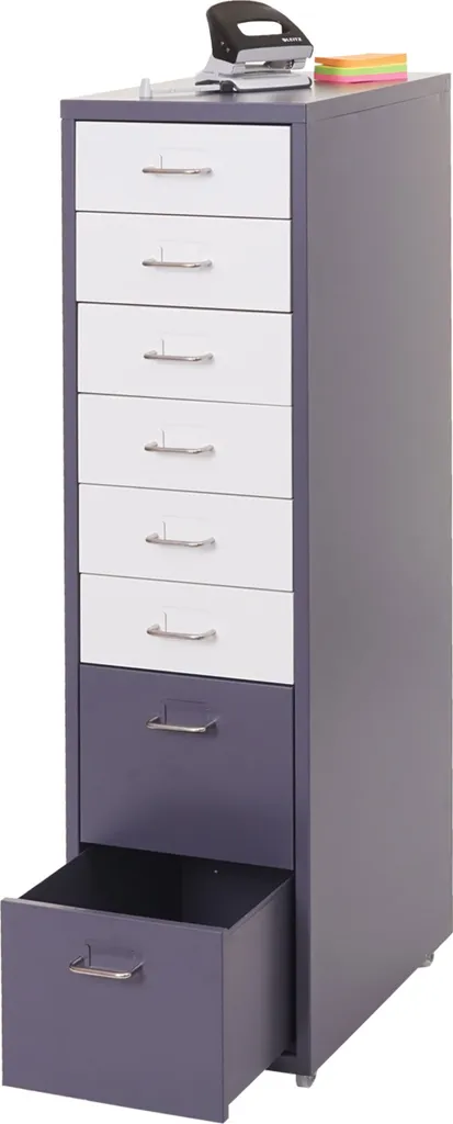 Carrello Ufficio 8 Cassetti Boston T851 in Metallo Grigio Antracite