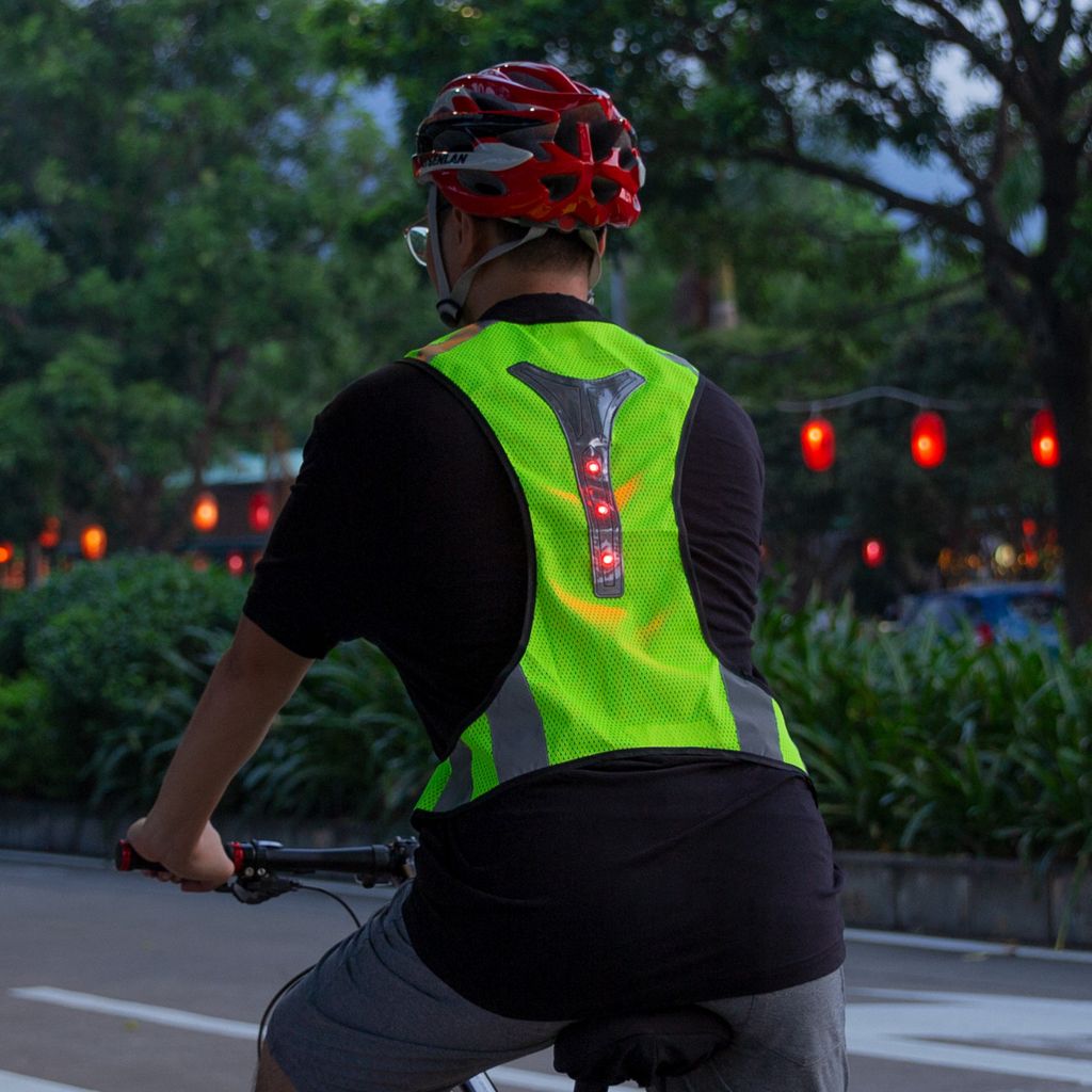 Warnweste Mit Tasche Zum Joggen, Biken, Neongelb