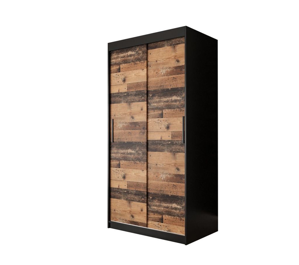 Dvoudveřová šatní skříň ORISA 1 - šířka 100 cm, černá / old Obrázek produktu 