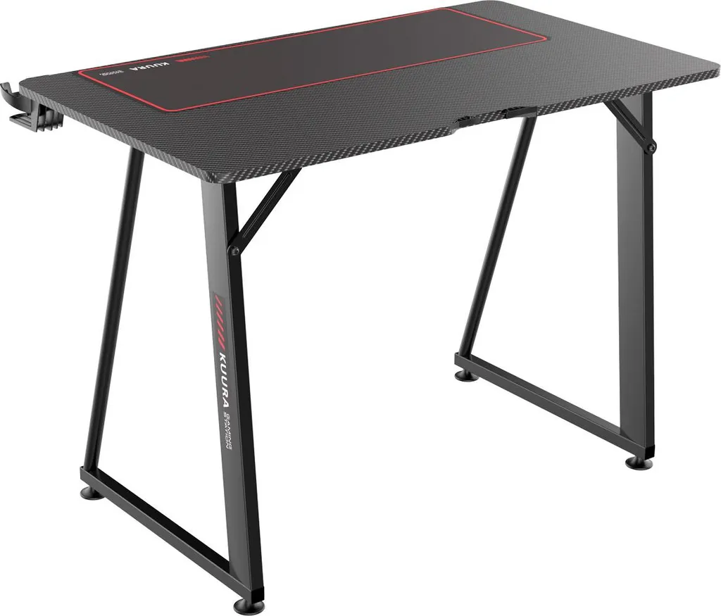 Table de jeu Kuura Gaming noire ergonomique avec support pour casque - 2