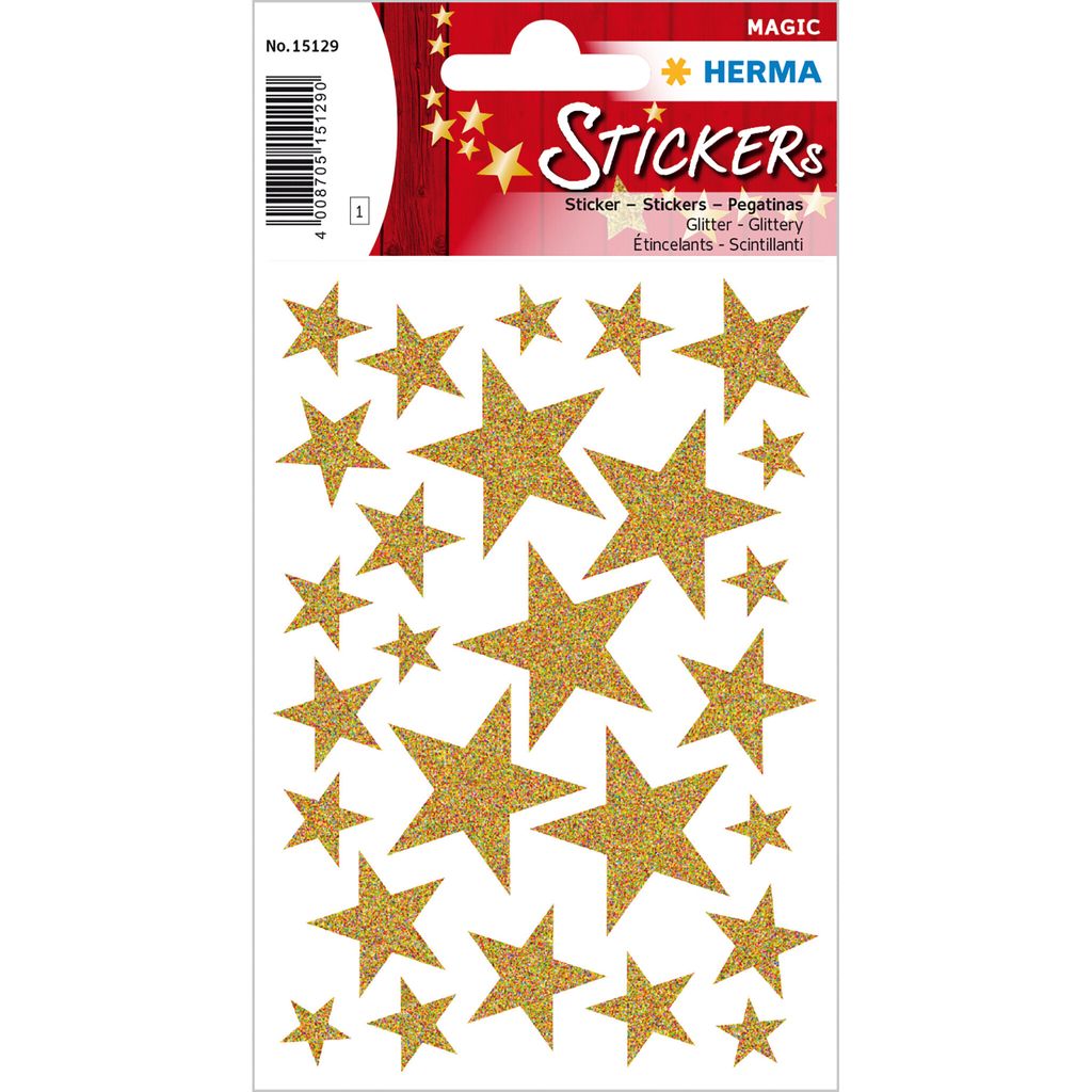Herma Magic Weihn. Sterne Gold, Glittery Immagine del prodotto 