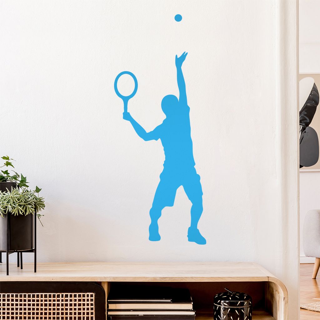 Tennisspieler Figur Wandtattoo Wandaufkleber Wall Sticker - Dekoration, Küche, Wohnzimmer, Schlafzimmer, Badezimmer