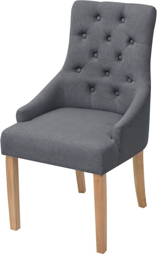vidaXL Esszimmerstühle 2 Stk. Dunkelgrau Stoff Produktbild 