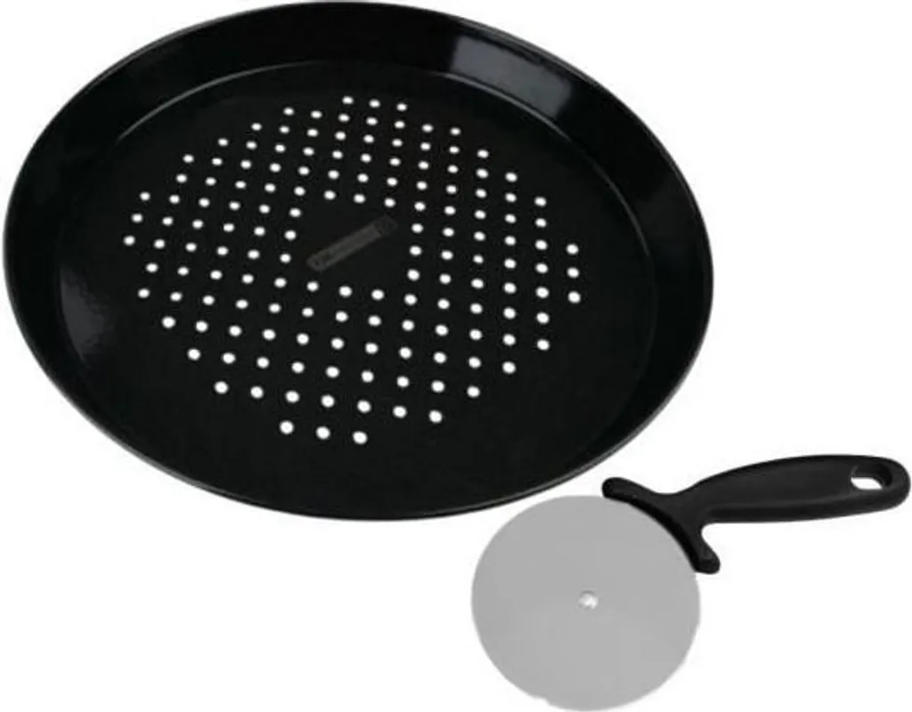 Set di teglia per pizza forata e rotella FACKELMANN PROFESIONAL, 32 cm, acciaio con rivestimento antiaderente, acciaio inossidabile