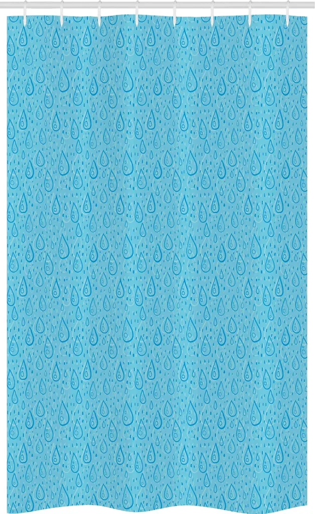 Tenda da Doccia 120x180 cm ABAKUHAUS Azzurro Blu - Tessuto Anti-Muffa