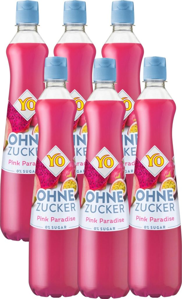 YO Sirup Pink Paradise 0 % Zucker – 700 ml (6er Pack) Produktbild 