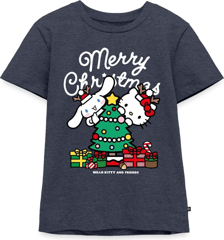 Spreadshirt Hello Kitty Und Cinnamoroll Weihnachten Kinder Premium T-Shirt, 134/140 (8 Jahre), Jeansblau