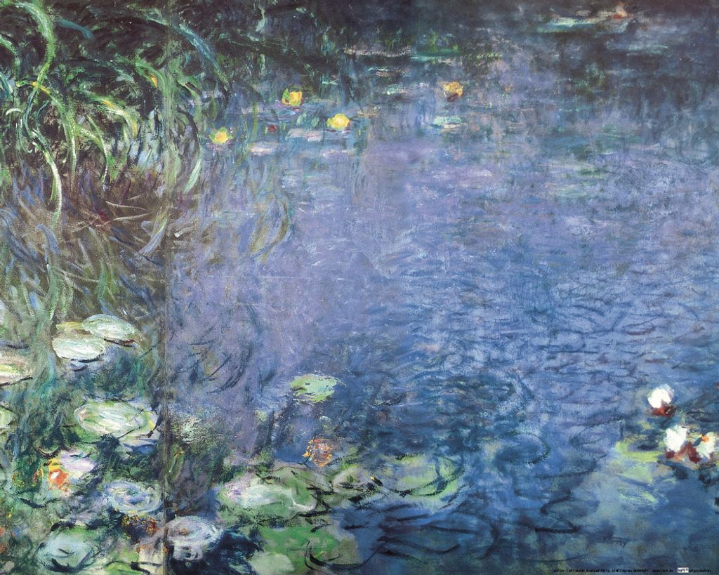 Claude Monet Kunstdruck Bild - Seerosen, Morgen (40 x 50 cm)