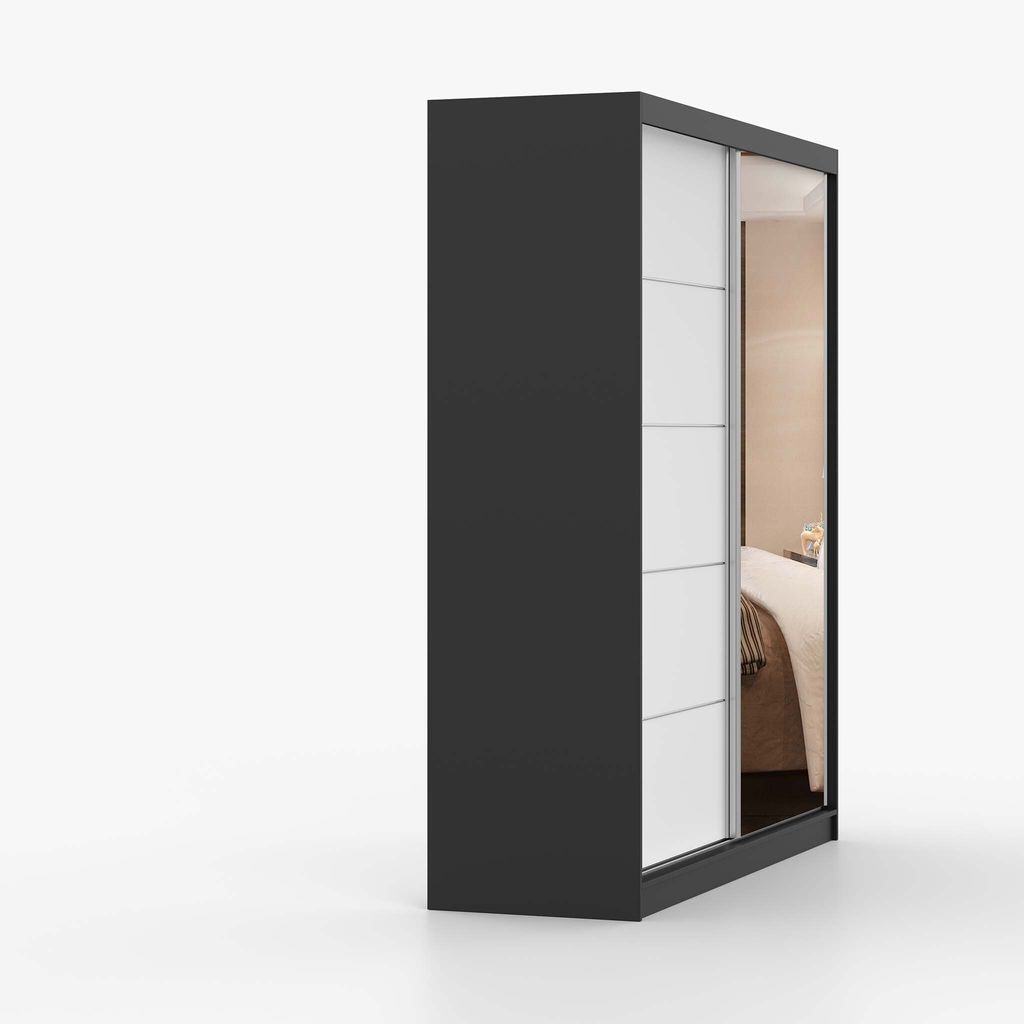Schwebetürenschrank Kleiderschrank Schrank 183 cm Produktbild 7