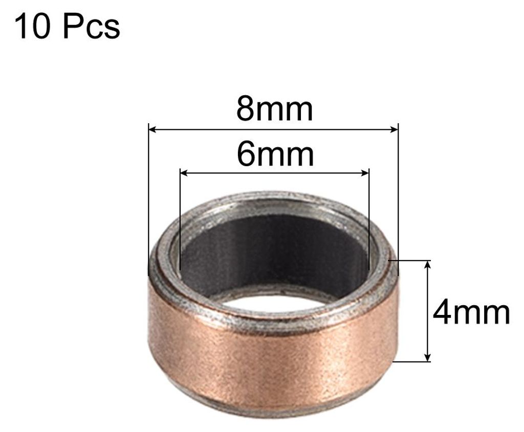 Hš¹lsenlager 6mm Bohrung x 8mm Au?endurchmesser x 4mm L?nge Gleitlager gerollte oilless Buchsen 10 Stš¹ck?