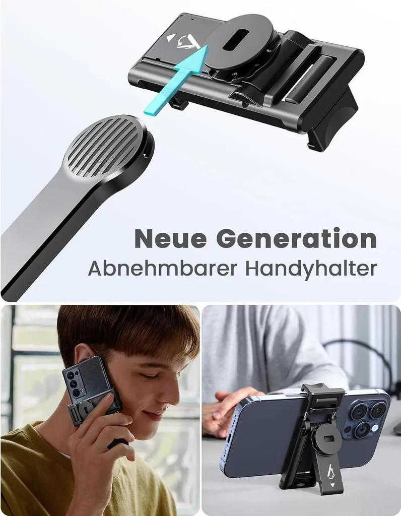 Perche Selfie Trépied Bluetooth avec Télécommande Détachable Noir - S1 - 4