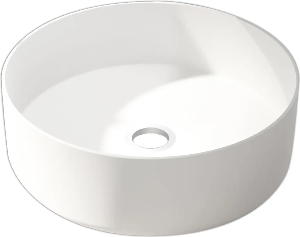 Vasque à poser ronde POP MATT en céramique blanche mate - Ø36 x 12 cm