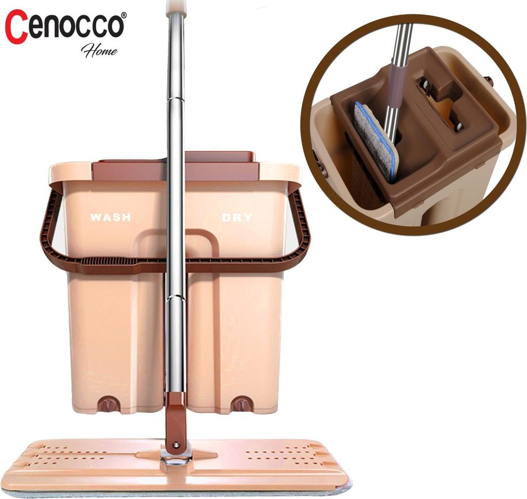 Cenocco CC-9070: Flachmopp mit Eimer Braun