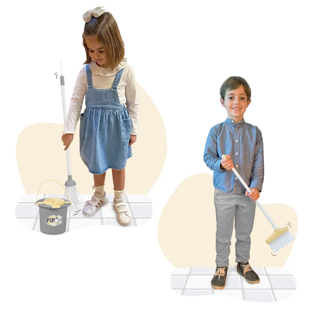 Set d'accessoires de ménage 12 pièces Pipo avec support de rangement