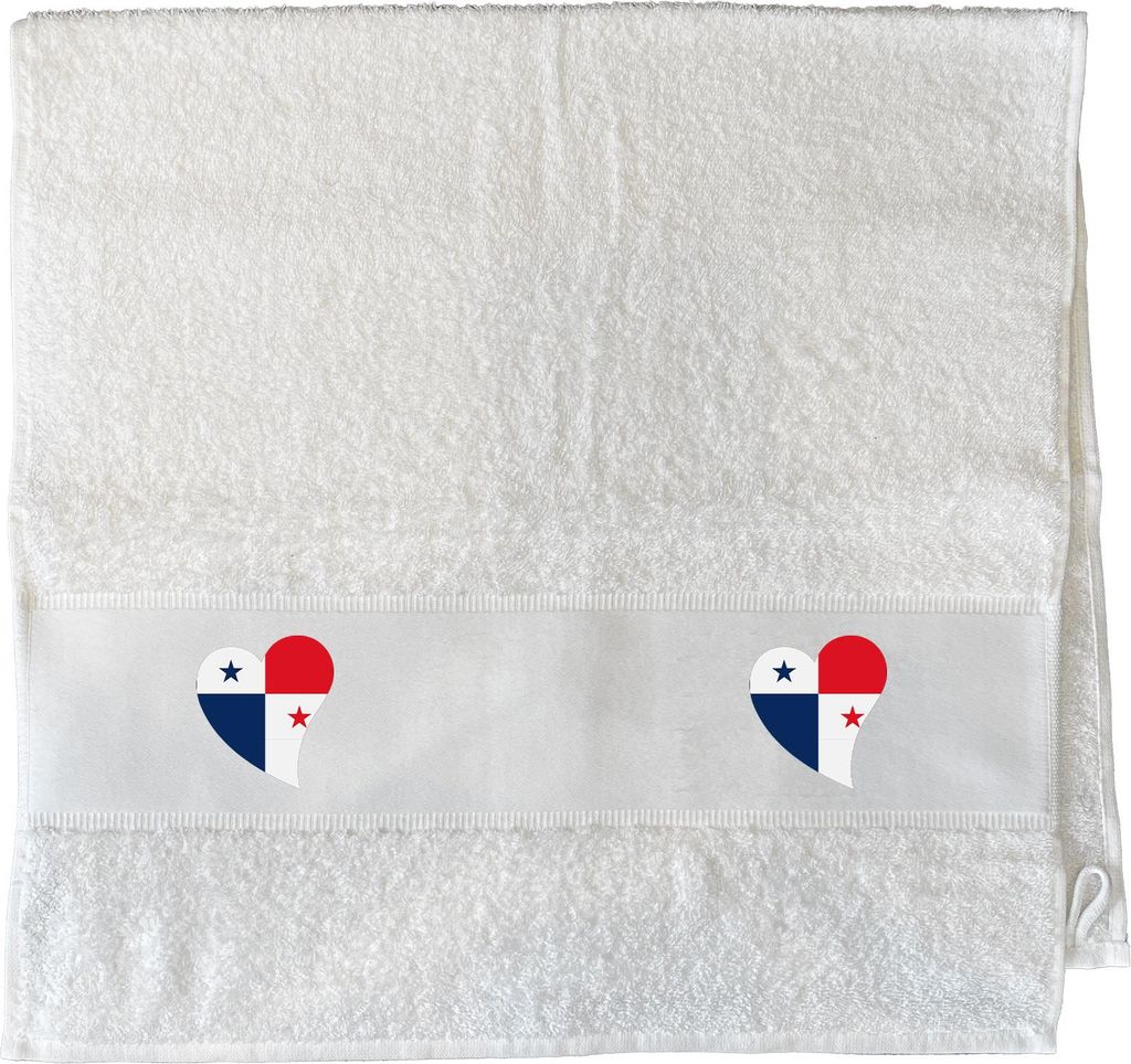 Huuraa Handtuch Panama Flagge Herz 50x100cm White Baumwolle Handtuch Geschenkidee