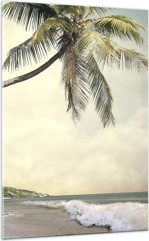 Bilder auf glas - Einteilig - Palme Strand Insel - 70x100cm Produktbild 