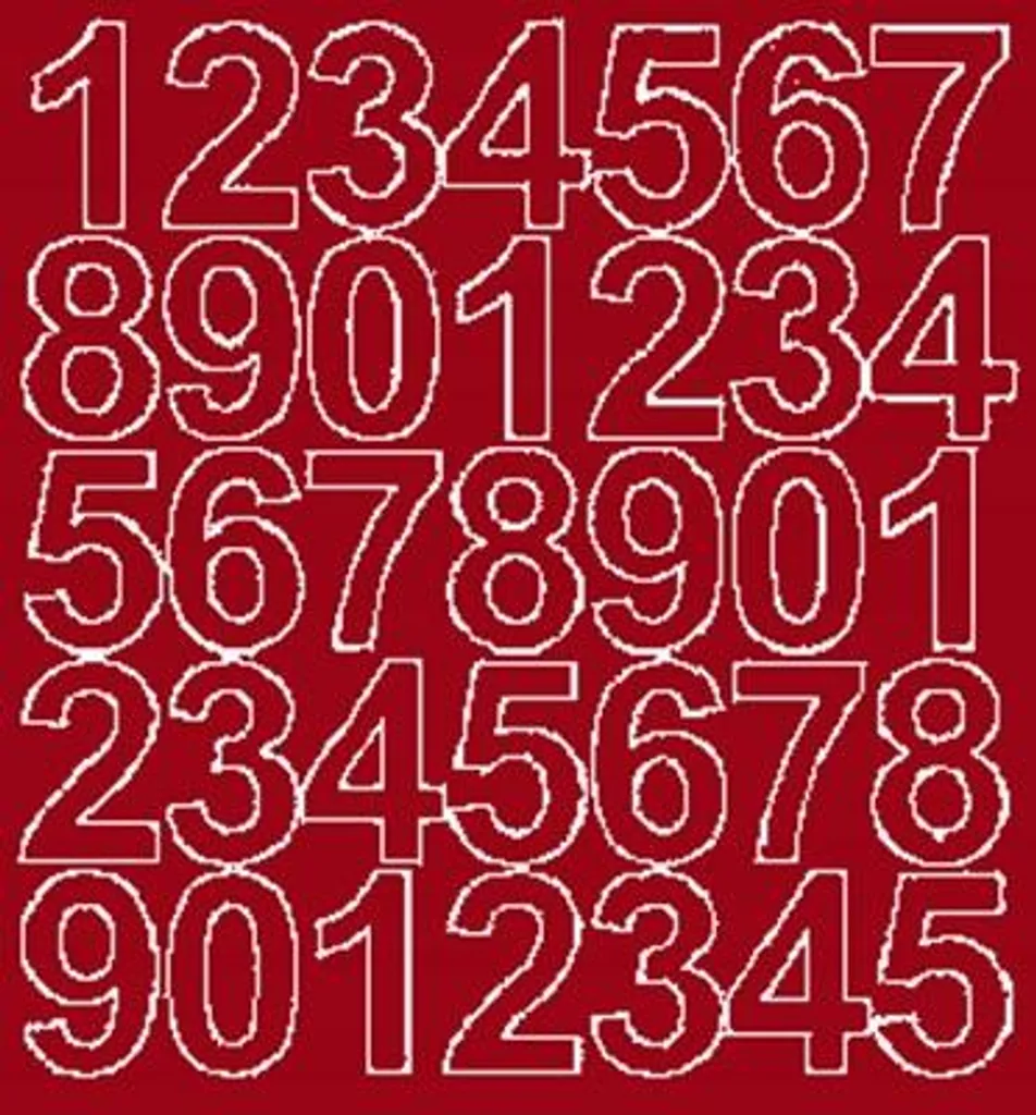 Numeri Adesivi Rosso Scuro 4cm - Eleganza Lucida per la tua Casa