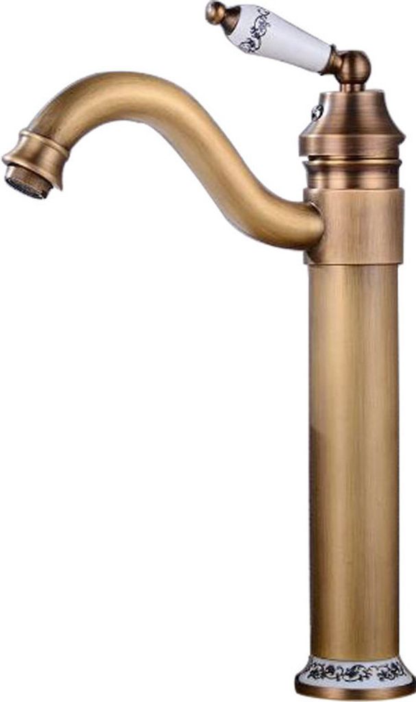 Antikes Messing hoch Wasserhahn Bad Waschbecken Waschtisch Armatur Einhebelmischer Badarmatur Mischbatterie Waschbeckenarmatur Drehbarer Auslauf